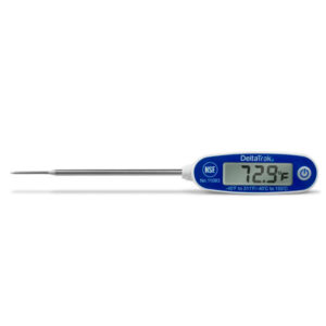 Termómetro antimicrobiano con punta de aguja FlashCheck Jumbo Display Auto-Cal Deltatrak para laboratorio Modelo 11083